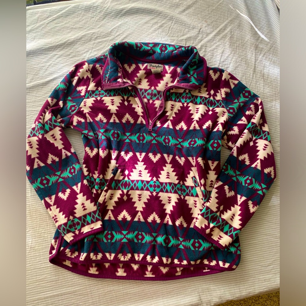 Wrangler wool 3/4 zip pullover sweater